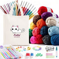 Beginner Crochet Kit Set with 21 Ergonomic Hooks, 15 Colorful Yarn Skeins, Storage Bag