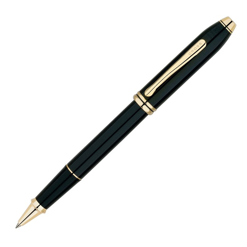 Classic Black Lacquer Rollerball Pen - Elegant Writing Instrument