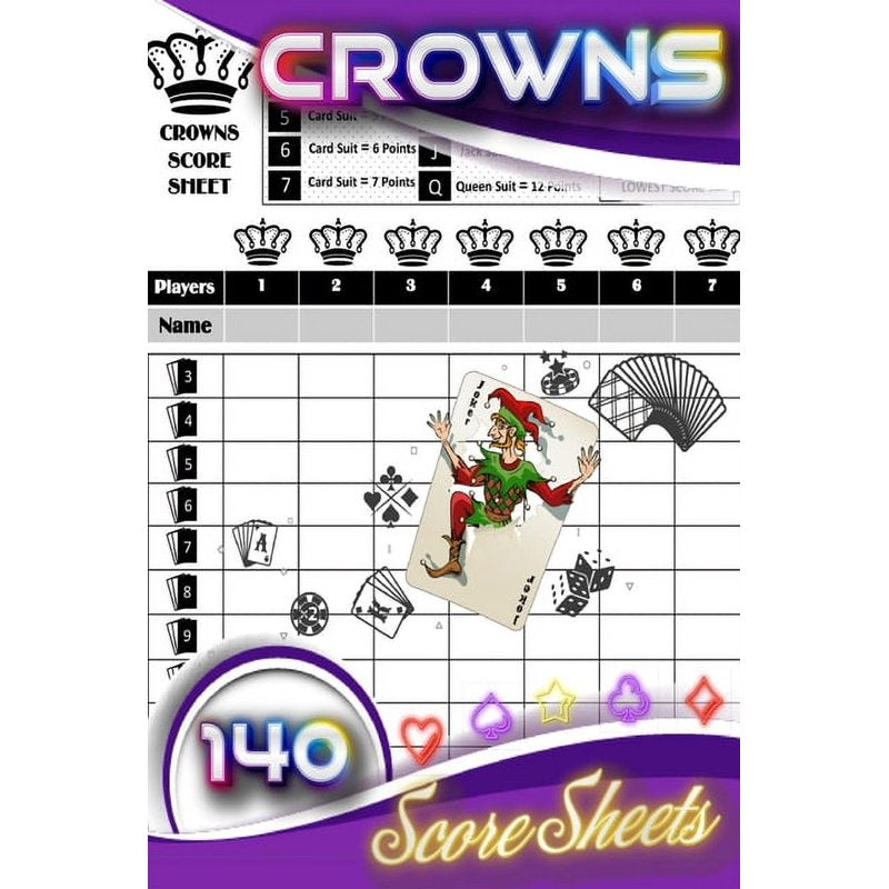 Crowns Score Sheet Book - Pocket Size 6 x 9 Inches, Paperback