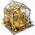 DIY Miniature Dollhouse Kit with LED Lights and Furniture - Green House Craft Model