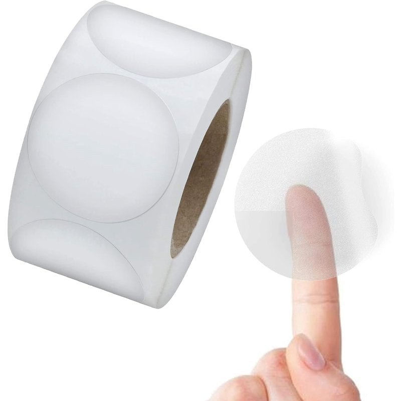 Clear Transparent 1.5-Inch Round Stickers for Sealing & Packaging, 1000 Roll
