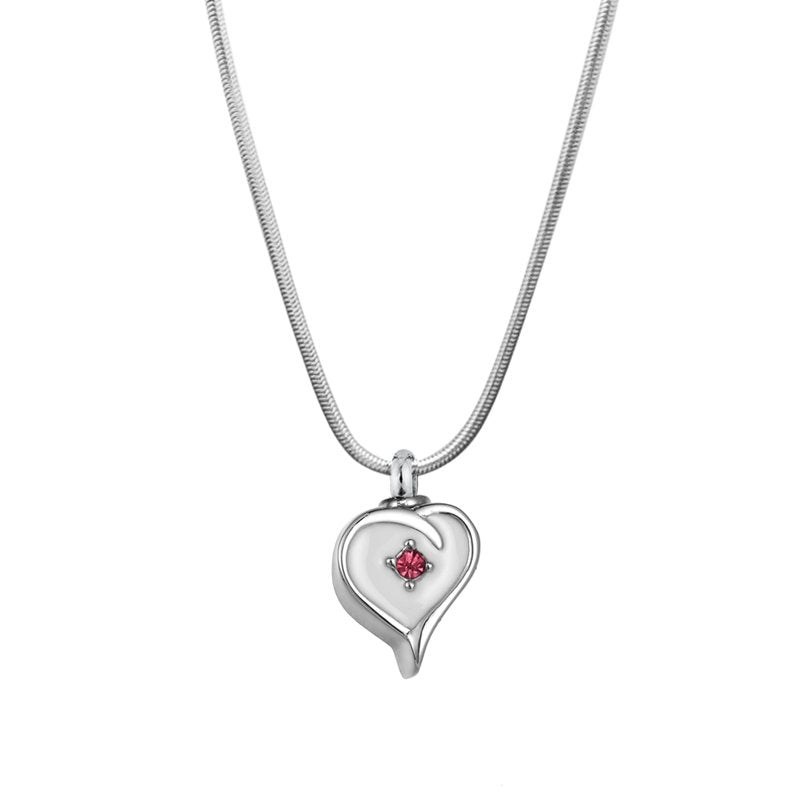 Mini Heart Cremation Jewelry Necklace - Memorial Ashes Pendant, Water-Resistant Stainless Steel