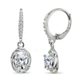 Sterling Silver Love Knot Dangle Earrings with Cubic Zirconia - Multiple Colors