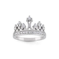 Sterling Silver Cubic Zirconia Crown Ring - Size 9