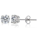Sterling Silver Cubic Zirconia Crown Stud Earrings for Women and Teens