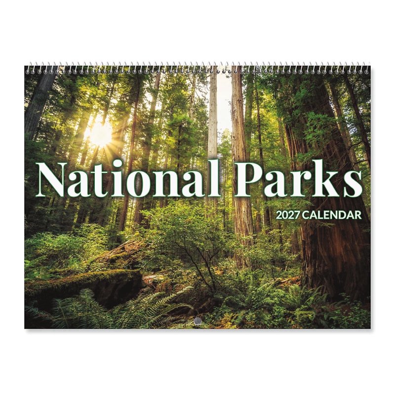 National Parks Wall Calendar 12x9 Inch Closed 18x12 Open Spiral-Bound Office & Home