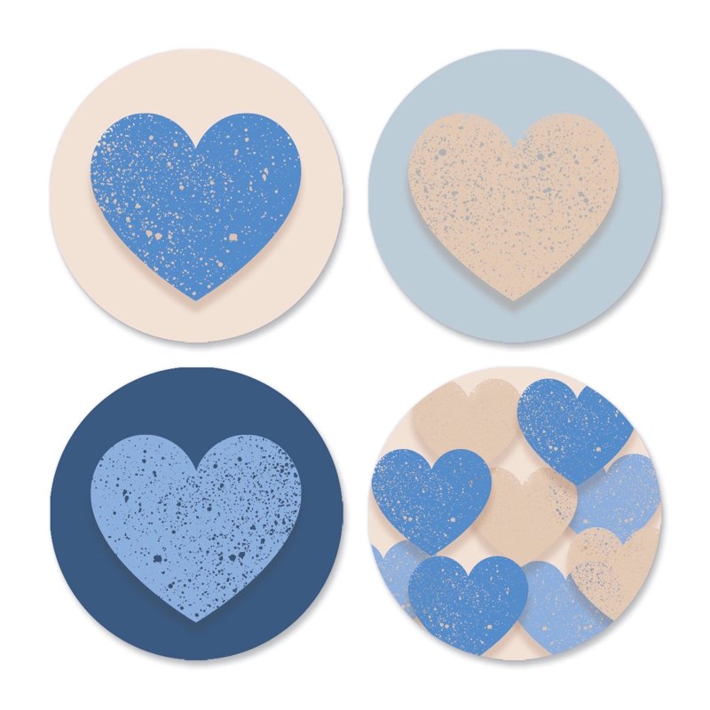Current Hearts Seals (Hearts) – Set of 24 1.5" Self-Stick Envelope Stickers