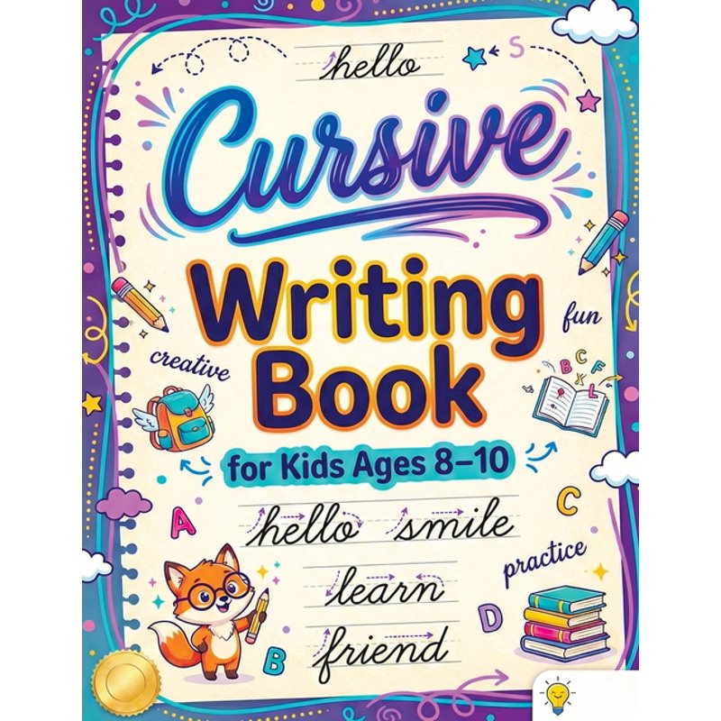Cursive Writing Workbook for Kids 8-10 Practice Tracing Letters Numbers Words