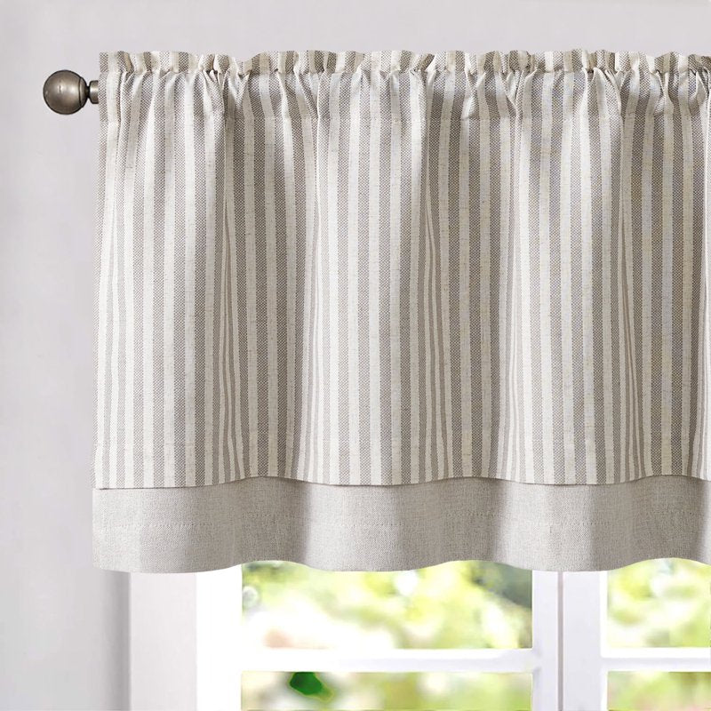 Farmhouse Kitchen Blackout Valance 50x18 Inch Double Layer Window Curtain