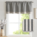 Blackout Kitchen Valance 50x18 Inch Double Layer Stripe Window Curtain - Rustic Home Decor
