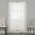 Indoor Voile Curtain Panel - Sheer Polyester Drapery for Windows - White, 29x95 Inches