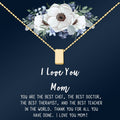 Custom Mother Daughter Necklace with Personalized Card - Silver, Gold, Rose Gold Options