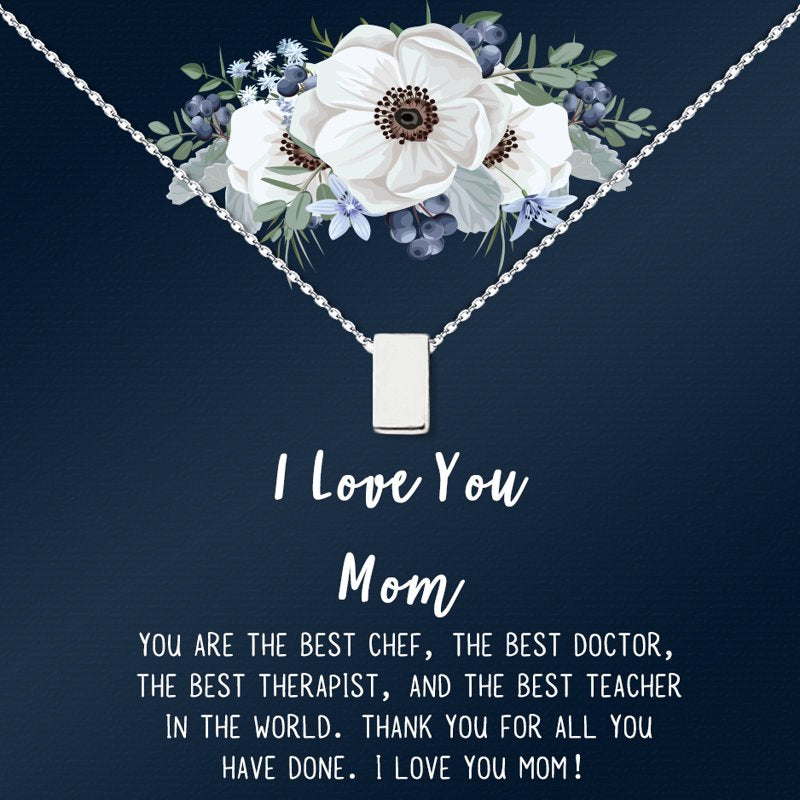 Personalized Mother Daughter Necklace with Heartfelt Card - Silver or Rose Gold