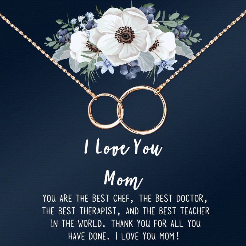 Mother Daughter Necklace with Custom Card - Silver or Rose Gold Infinity Jewelry