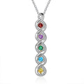 Personalized Family Birthstone Necklace for Women Sterling Silver Custom Names & Stones