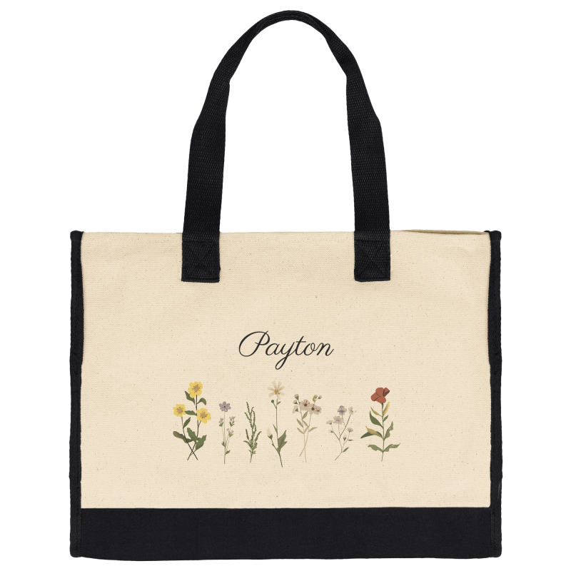 Personalized Cotton Canvas Tote Bag - Natural Eco-Friendly Reusable Bag