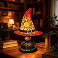 Halloween Witch Hat Stained Glass Lamp - Table Decor & Accent Lighting