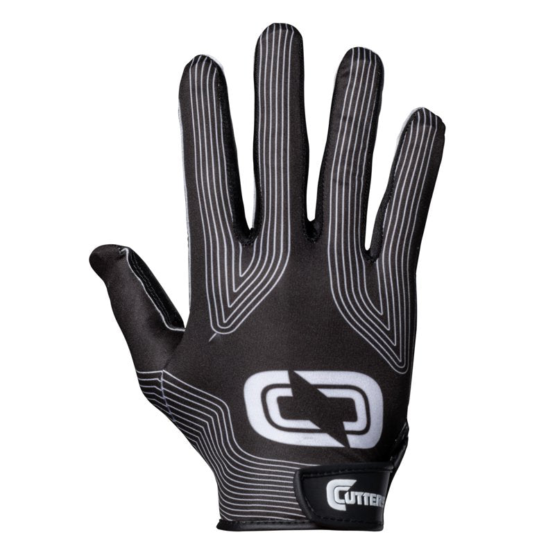 American Football Receiver Gloves - Lightweight Grip for Adults L/XL Black