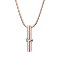 Cylinder Memorial Cremation Jewelry Necklace - Ashes Holder with Chain