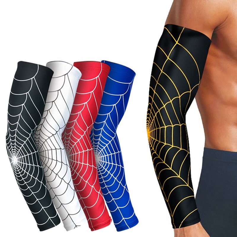 UV Sun Spider Web Pattern Arm Sleeves - Breathable Compression Sports Sleeves