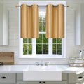 2-Piece Short Window Curtain Set Foam-Lined Grommet Panels for Kitchen & Small Windows