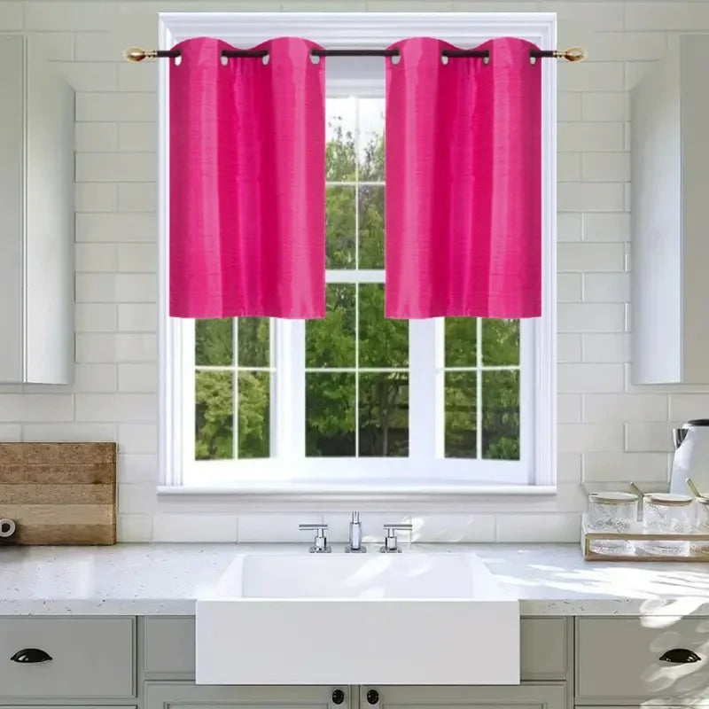 Short Window Curtain Set with Foam Backing Grommet Panels - 28x36 Inches