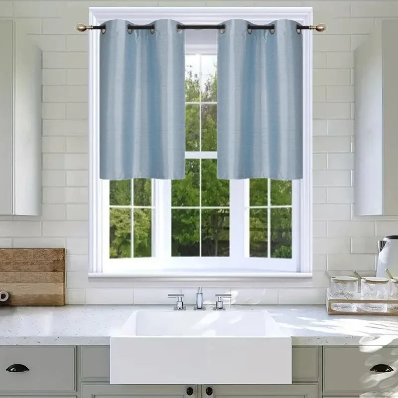 Short Window Curtain Panels with Grommet Top - Foam Backed 28x36 Inches - Multiple Colors