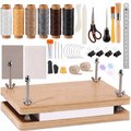 DIY Book Binding Kit with Wooden Press and Tools for Handmade Journals