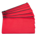 Bulk 6-Pack Money Bags for Cash Coins & Documents - Red Polyester