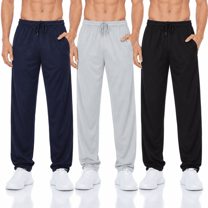 Men's Lightweight Quick-Dry Mesh Jogger Pants 3-Pack - Activewear