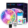 130ft RGB LED Strip Lights with Remote & App Control for Indoor Decor