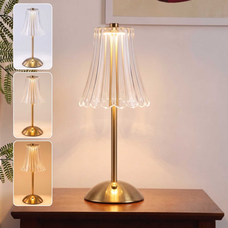 Cordless LED Table Lamp with 3 Lighting Modes Rechargeable Portable Light for Bedroom, Restaurant, Coffee Shop