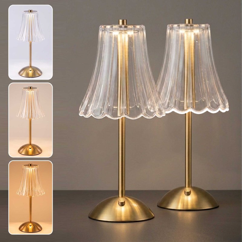 Cordless Table Lamp 2 Pack with 3 Lighting Modes & Stepless Dimming - Rechargeable Bedside & Living Room Lighting
