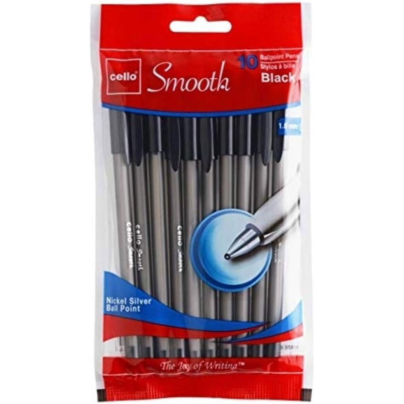 Ballpoint Pens Black Pack of 10 - Reliable Office Writing Instruments