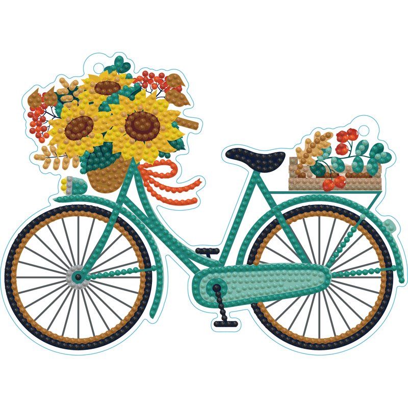 Diamond Painting Kit - Bicycle Wall Plaque with Sunflowers - Home Decor