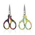 DINNAT Stainless Steel Craft Scissors – 2 Count, Black & Pink (Variation: Black+Green)