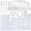 Silicone Resin Molds Kit 229pcs for DIY Jewelry Crafting - Includes Tools and Shapes