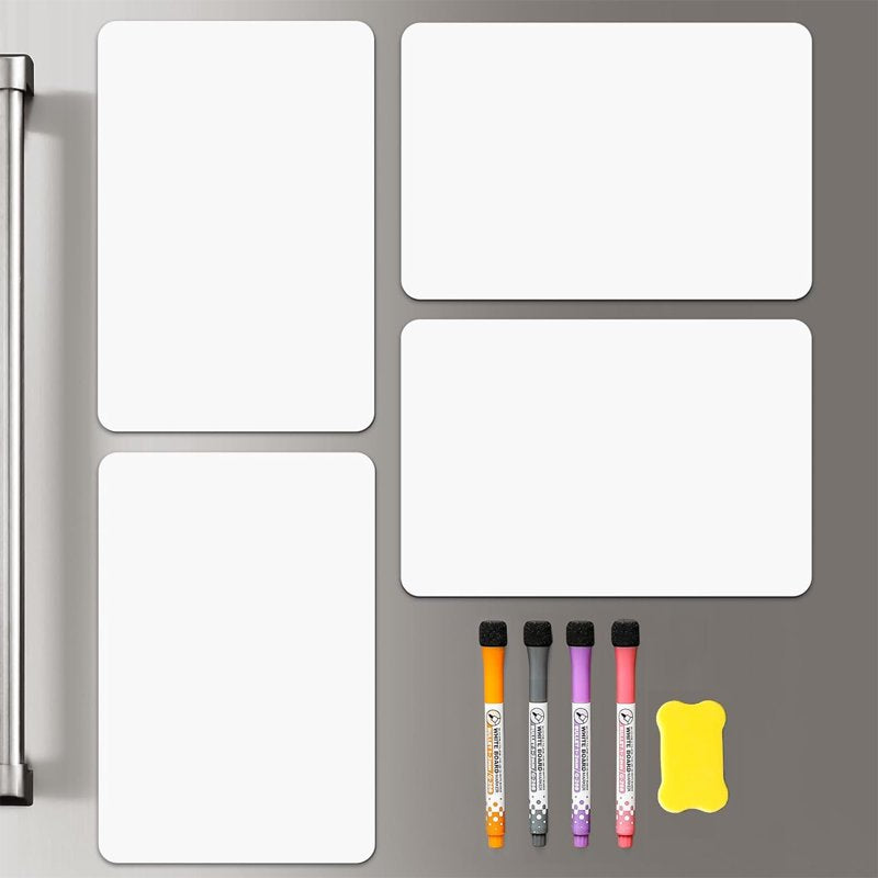 Magnetic Whiteboard Sheets with Markers and Eraser Set - 4 Pack