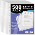 500 Pack Clear Sheet Protectors for 9.25 x 12 Inch Documents and Photos