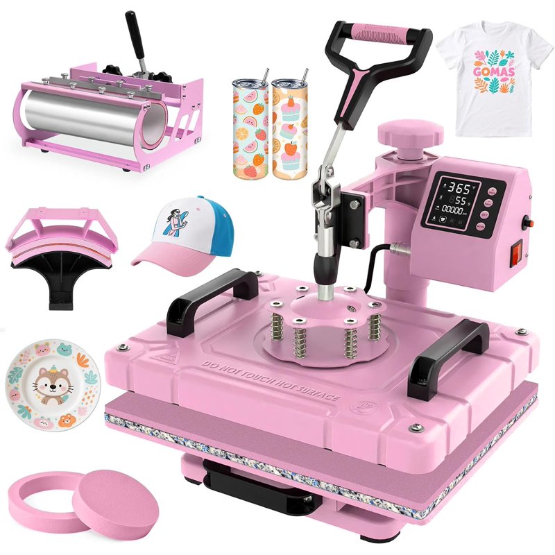 5-in-1 Heat Press Machine 15x12 inch for Sublimation Mugs Shirts Caps & More