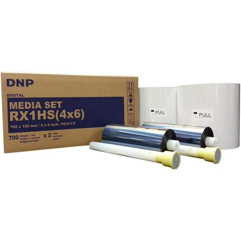 4x6 Inch Print Media for Dye Sublimation Printer - 700 Prints per Roll, 2 Rolls Case