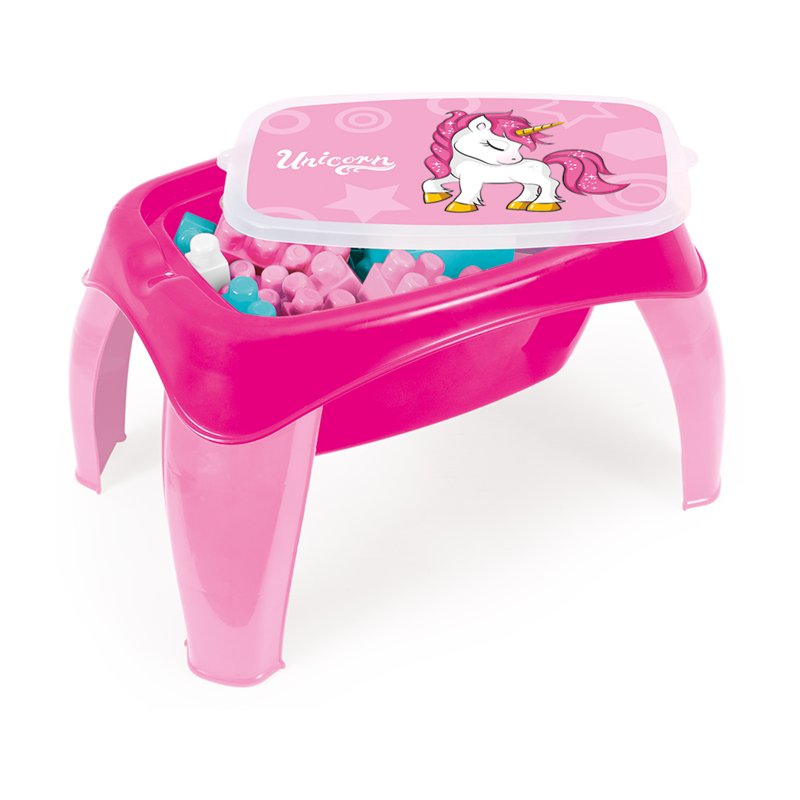 Kids Activity Table with 30-Piece Building Blocks Set and Storage - Toddler Play Desk