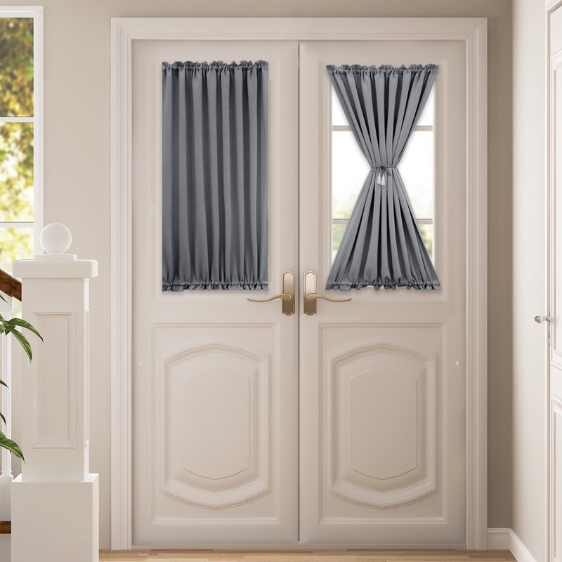 Blackout French Door Curtain - Insulated Privacy Door Drapery 52x40 Inches