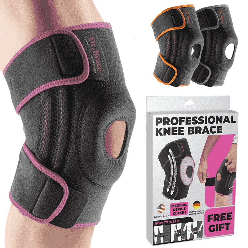Compression Knee Brace with Stabilizers & Gel Pads - Support for Pain & Sports