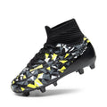 Dream Pairs Boys Soccer Cleats - Youth High Top FG Shoes, Black/Neon/Green