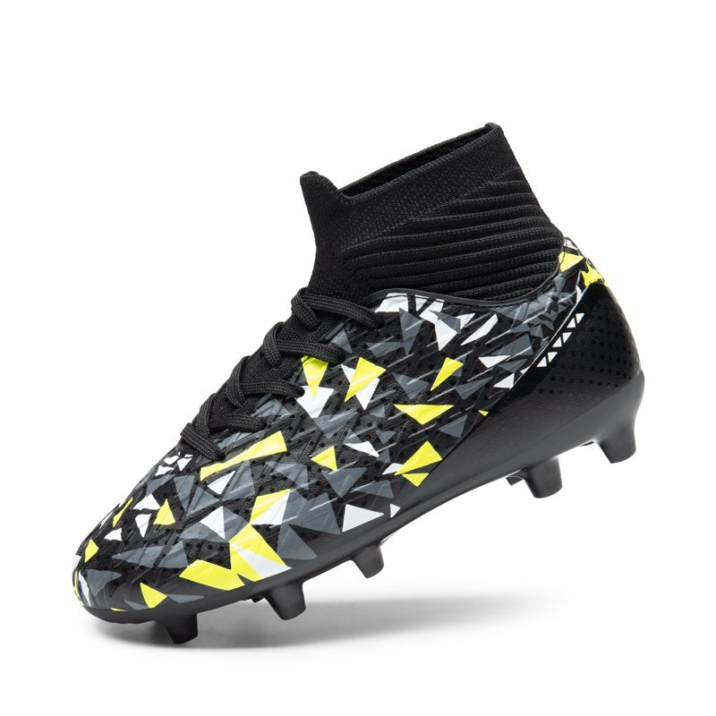 Dream Pairs Boys Soccer Cleats - Youth High Top FG Shoes, Black/Neon/Green