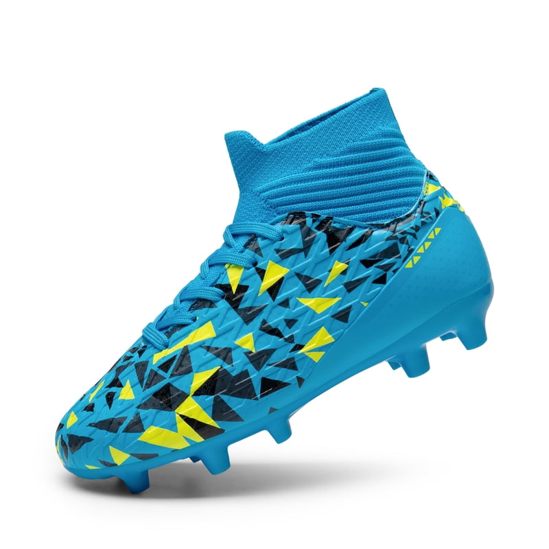 Dream Pairs Boys Soccer Cleats Youth High Top Firm Ground - Blue, Size 11