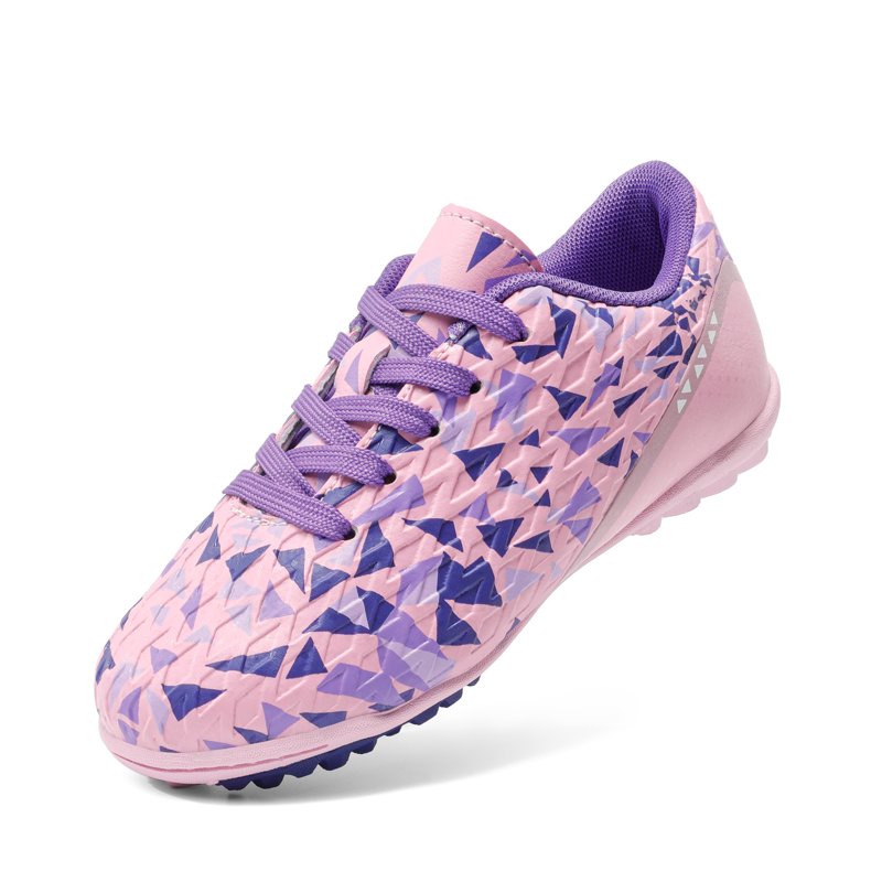 Dream Pairs Indoor Turf Soccer Shoes for Kids - Pink/Purple, Size 13