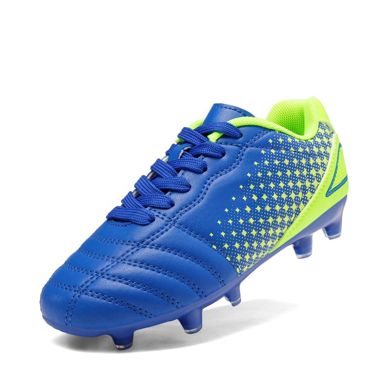 Dream Pairs Kids Soccer Cleats - Royal Blue Neon Green Lightweight Football Shoes
