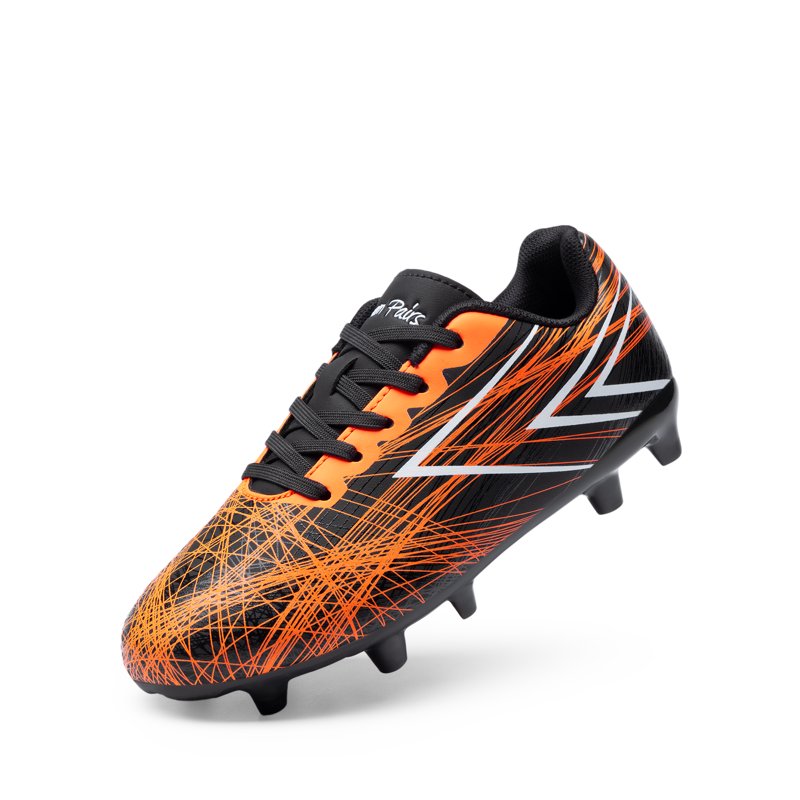 Dream Pairs Kids Soccer Cleats - Black/Orange Firm Ground Football Shoes